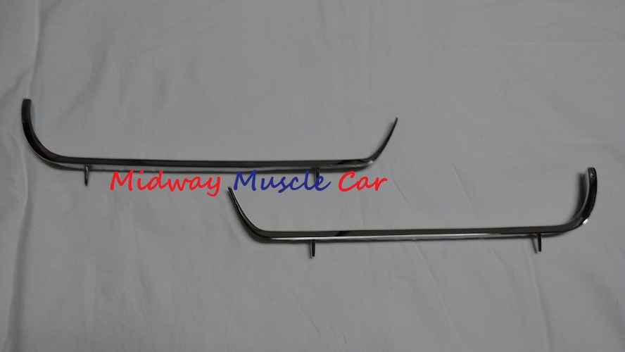 NEW chrome front lower valance panel moldings (pr) 1969 69 Pontiac GTO