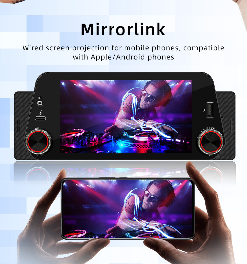 Car Radio Bluetooth Stereo For CarPlay Android Auto MP5 Player W/Free Camera