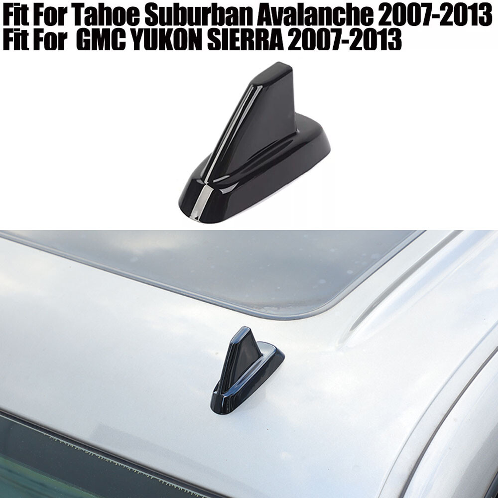Black Roof Top Plated Antenna Base Cover Trim For Chevy Avalanche Suburban 07-13