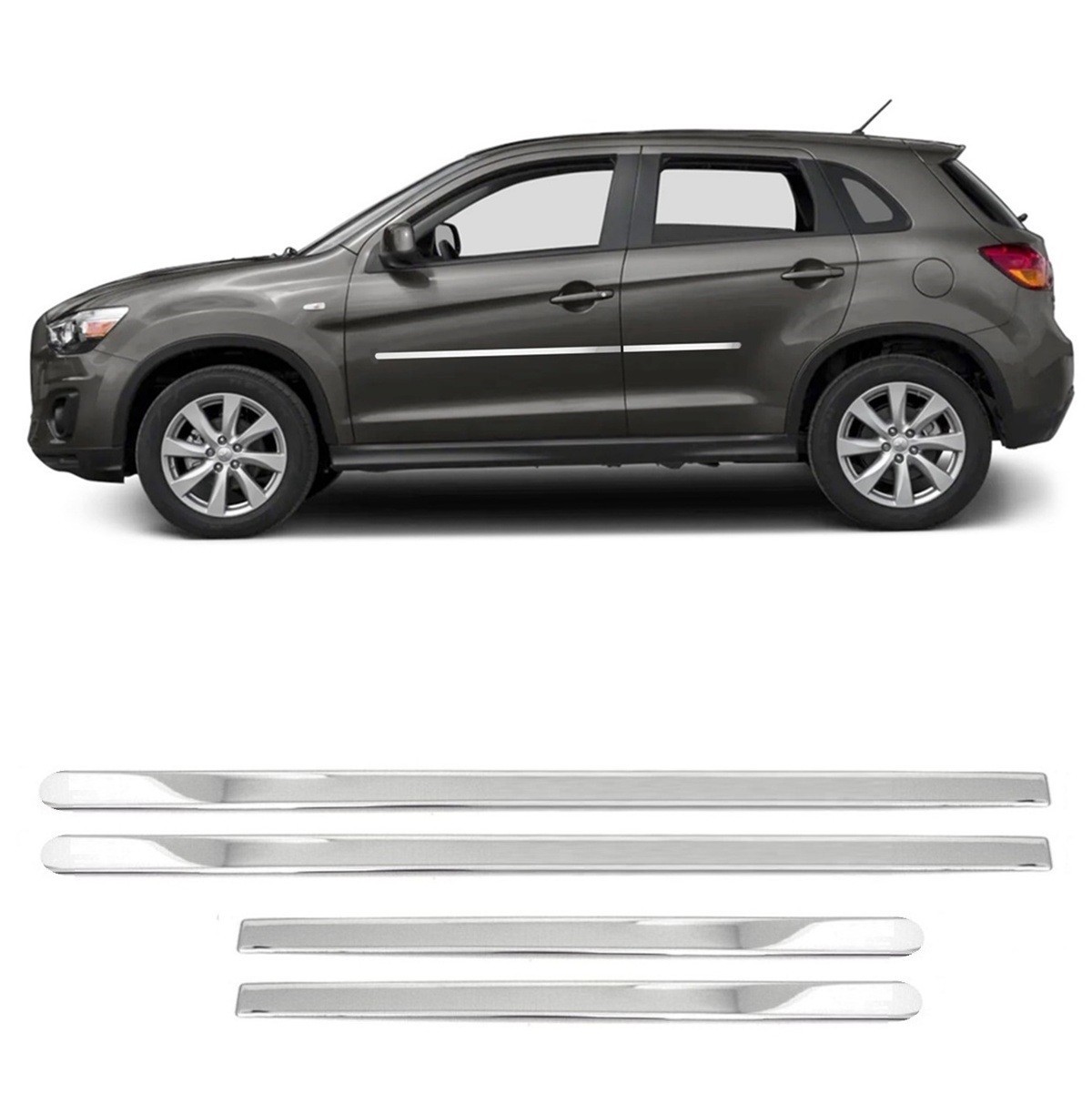 For MITSUBISHI ASX 2010 TO 2022 Chrome Side Door Protector 4 door S.STEEL