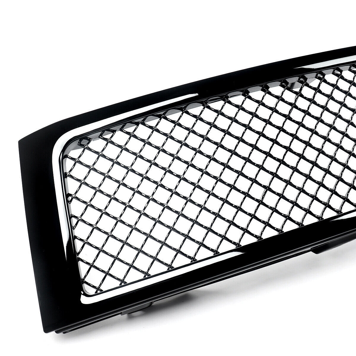 For 2007-2013 Chevrolet Silverado 1500 Gloss Black Front Hood Mesh Grille Grill