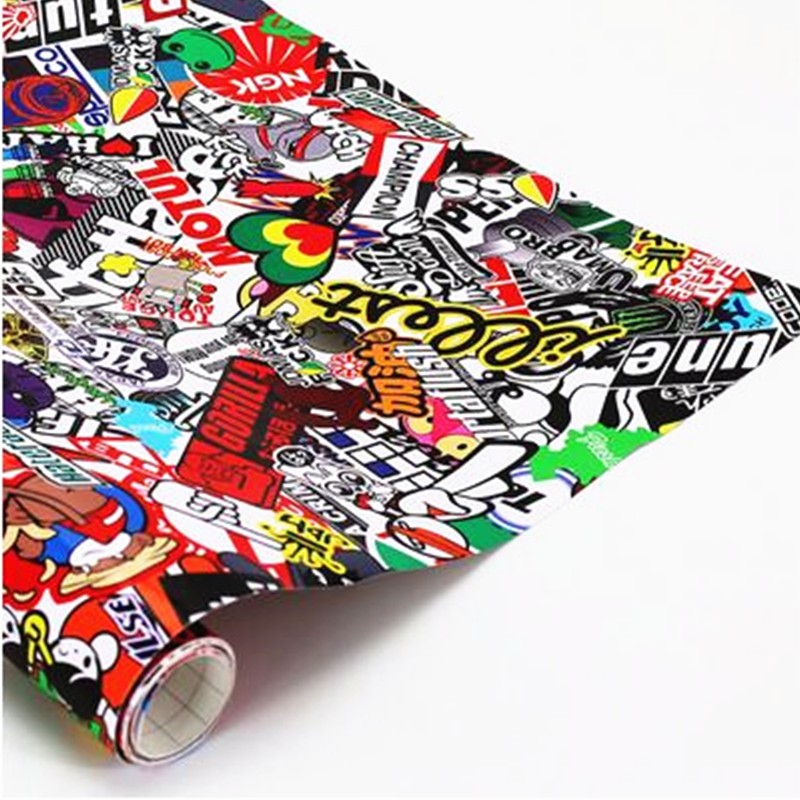 Car Sticker Bomb Wrap Sheet DIY Decal Cartoon Panda Graffiti Vinyl Self-adhesive