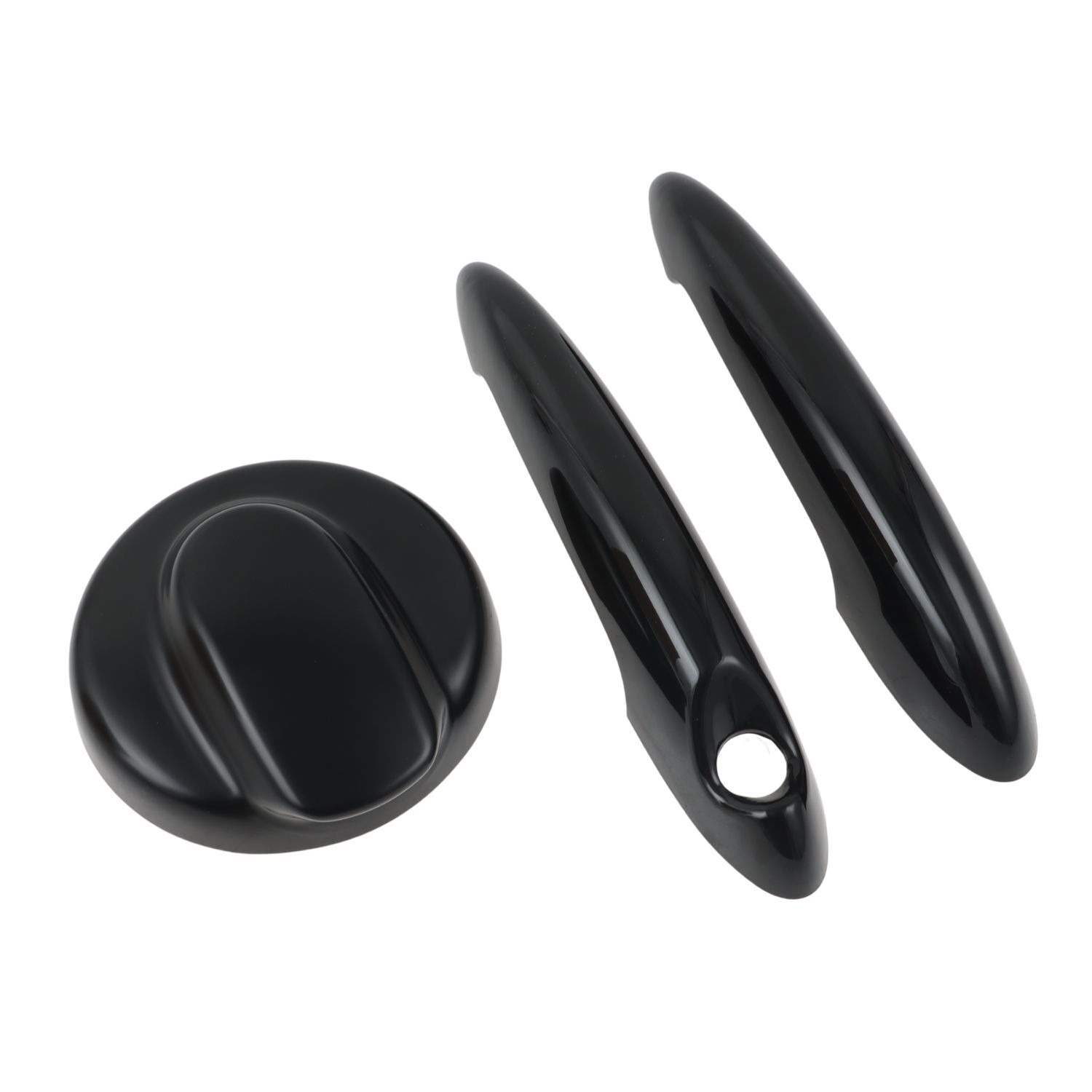 Black 2x Door Handle Covers & 1x Gas Tank Cap for 2006-2013 Mini Cooper 1.6L US