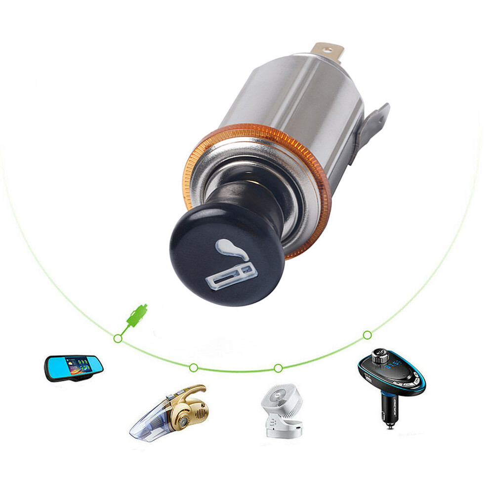 DC 12V Car Cigarette Lighter Socket w/ Cigarette Lighter Plug Replacement Parts