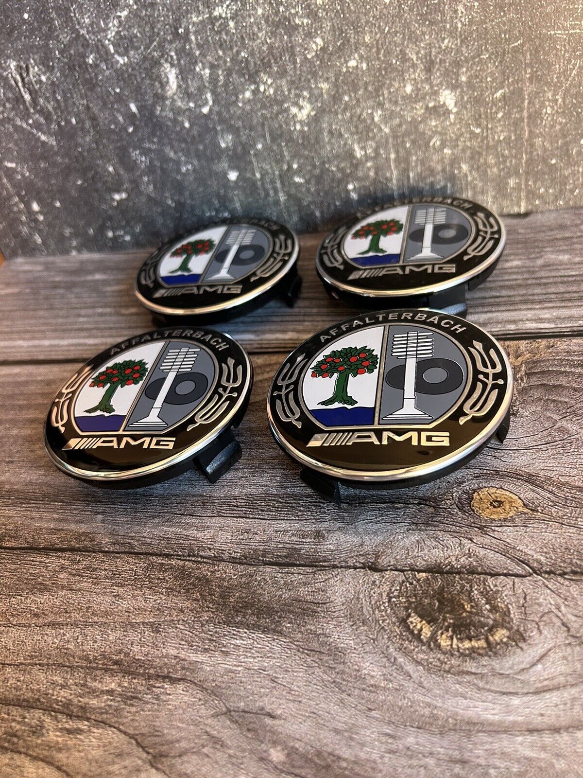 4x Wheel Center Caps AMG Affalterbach Emblem 75MM for Mercedes Rim