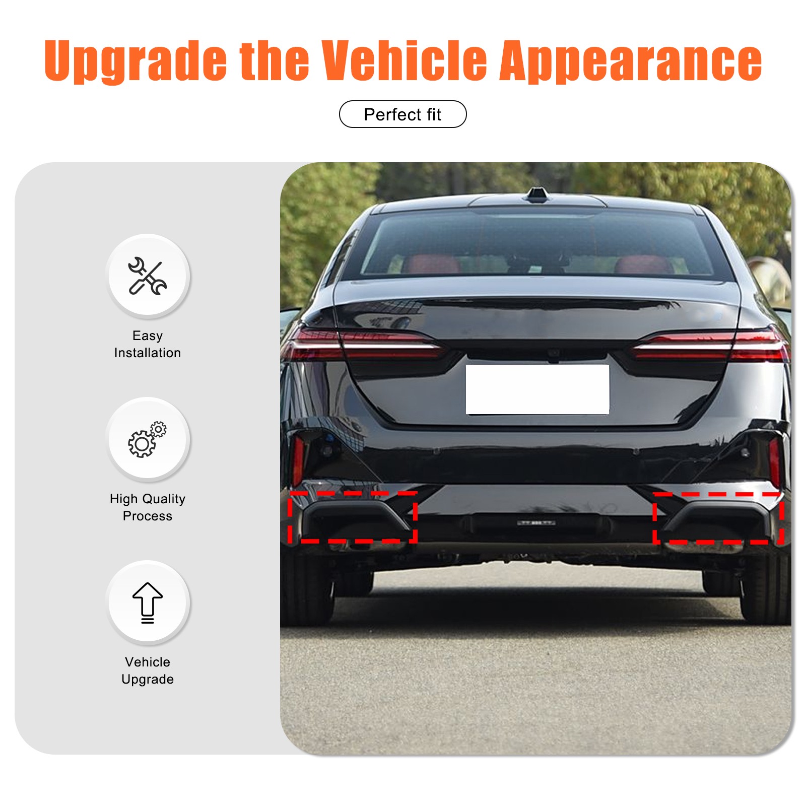 Glossy Piano Black Exhaust Tip Trim For BMW 5 Series G60 M Sport Version 24+ US