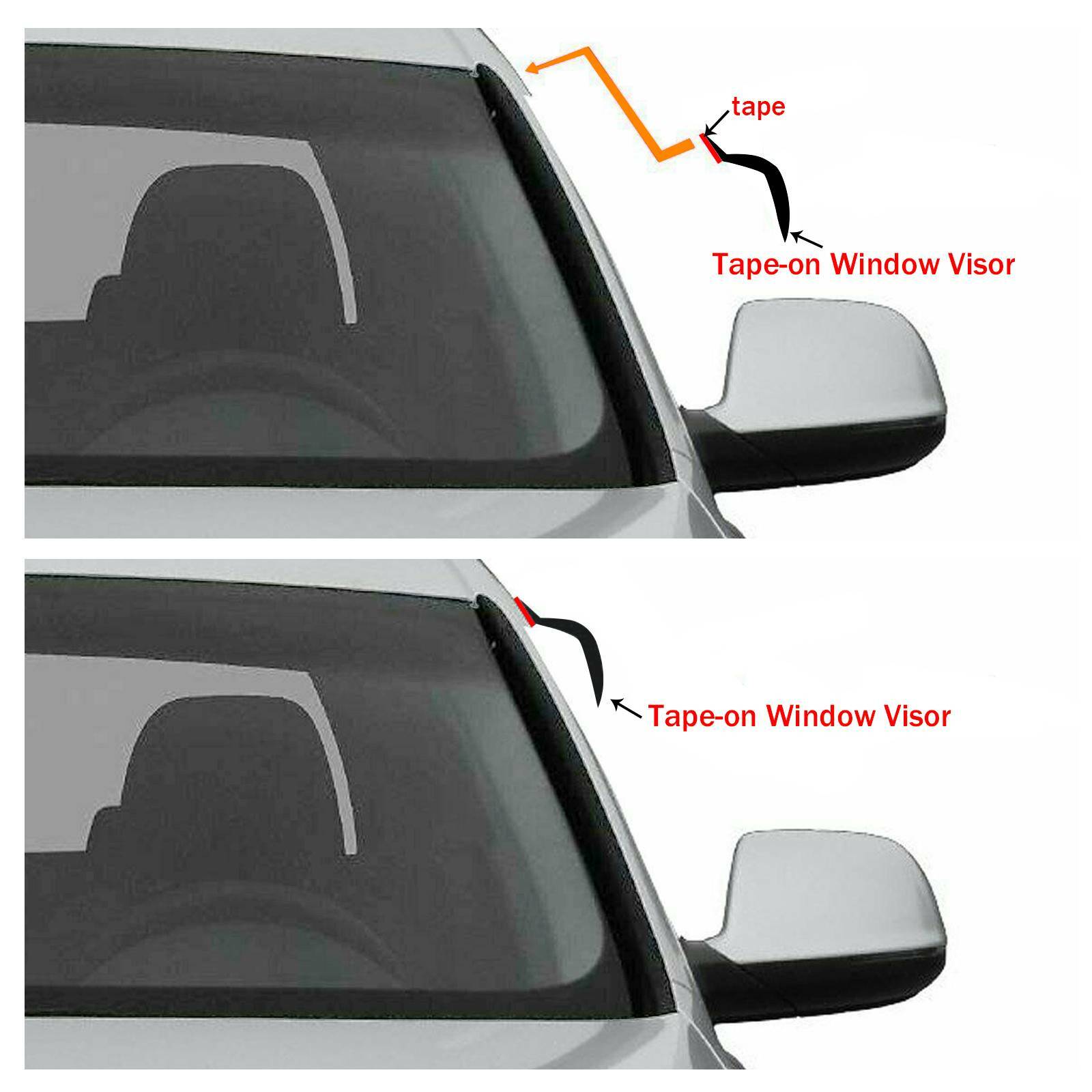 For Chevrolet Silverado 1500 Crew Cab 2014-2018 Window Visor Rain Guards Shades