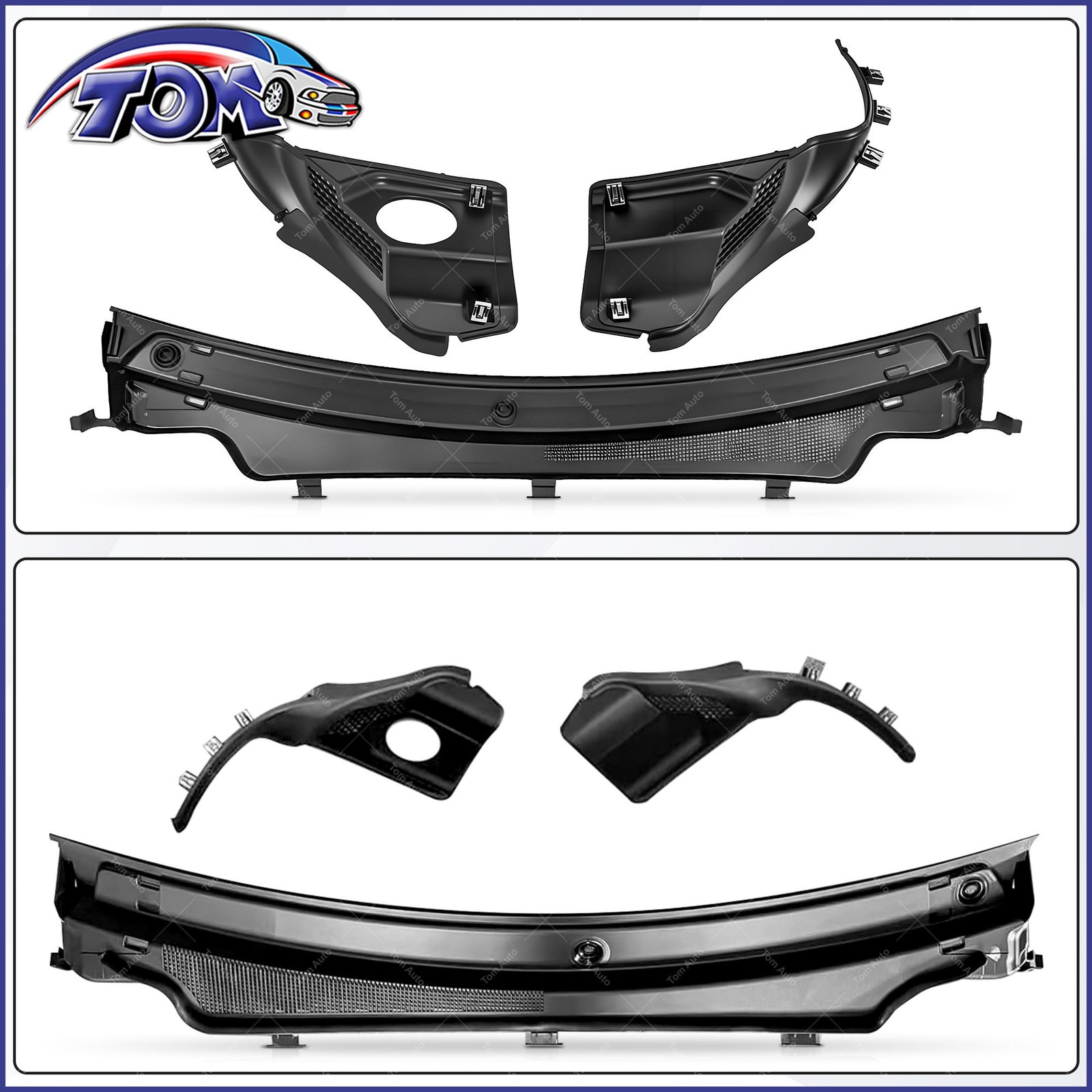 Windshield Window Wiper Grille Cowl Panels Kit For 16-23 Jeep Grand Cherokee