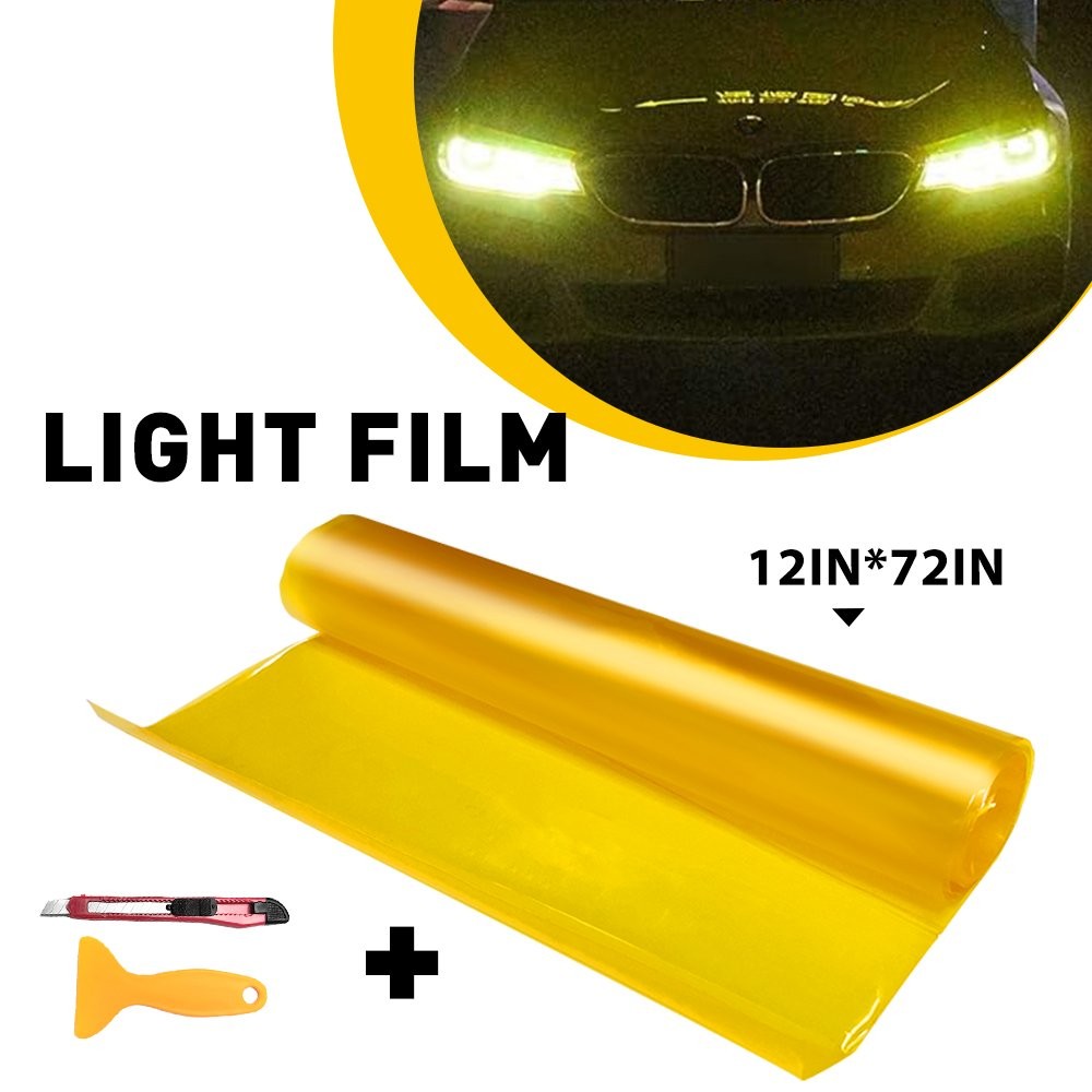 12*72″ Headlight Lamp Taillight Fog Tint Protector Film Vinyl Wrap Decal Sticker