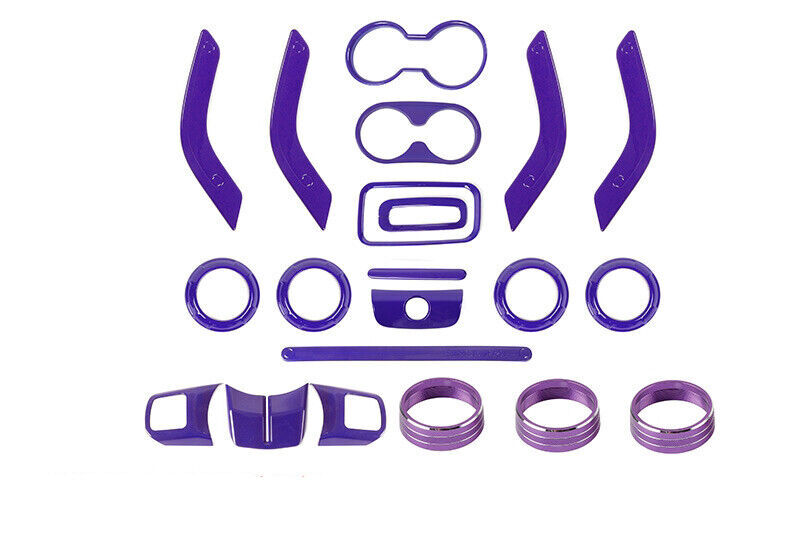 21X Car Interior Decoration Trim Kit For Jeep Wrangler JK 2011-2018 4Door Purple