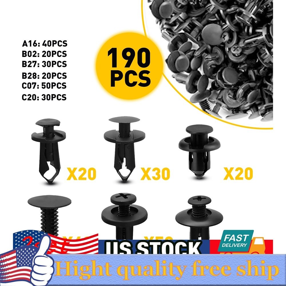 380x Bumper Clips Retainer Auto Car Rivets Fastener Fender Push Pin Trim