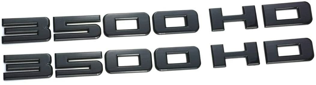 2pcs 3500HD 3500 Hd Plastic Letter Emblems Badges Nameplates Replacement (Black)