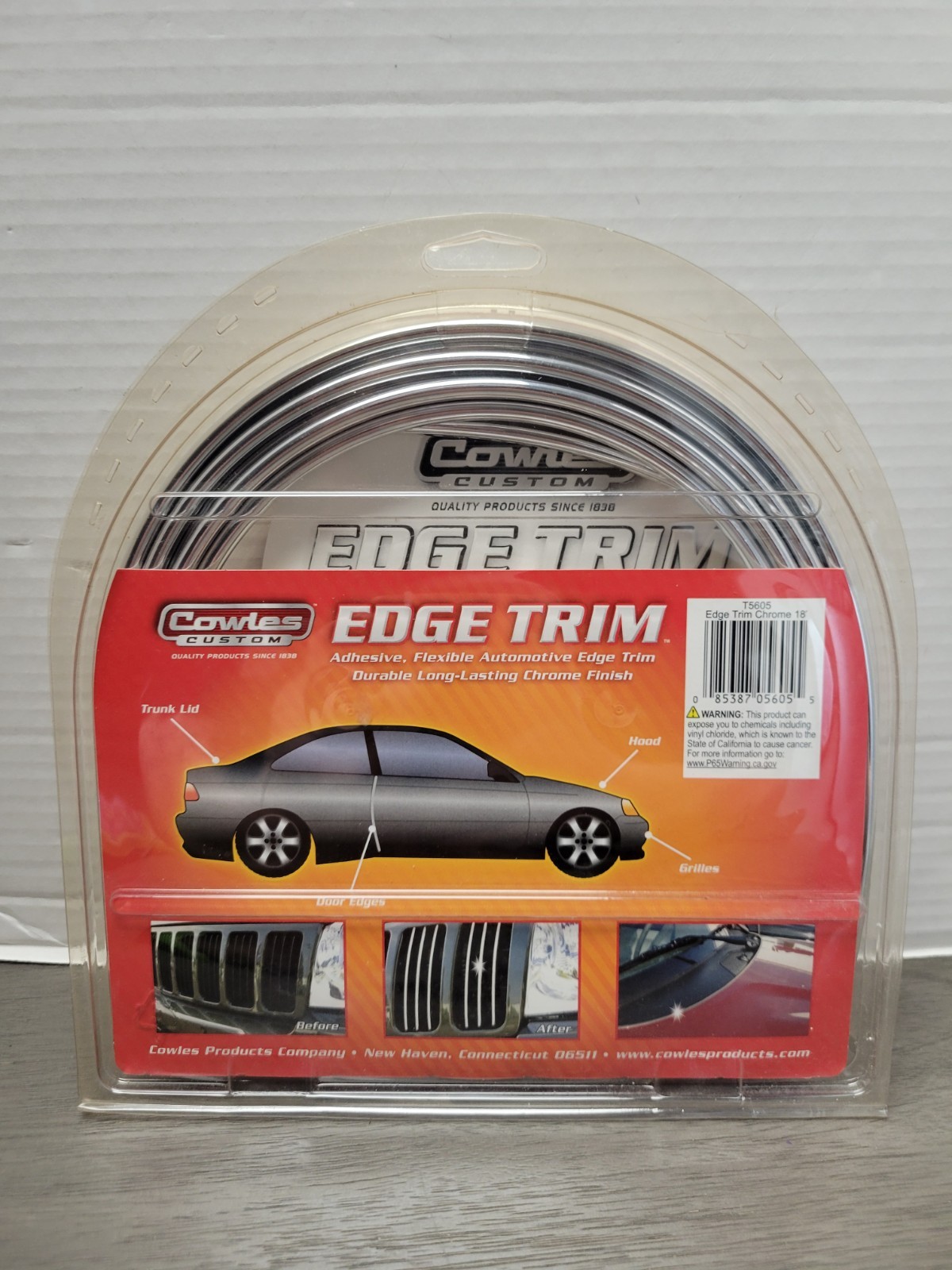 Cowles T5605 Chrome U Channel Edge Trim 18′ for protecting your car door edges