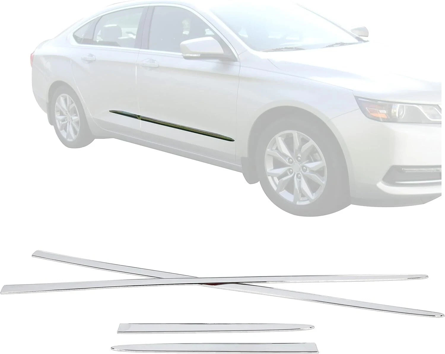 Chrome Side Skirt Door Garnish Molding trim For 2015 2016 -2020 Chevrolet Impala