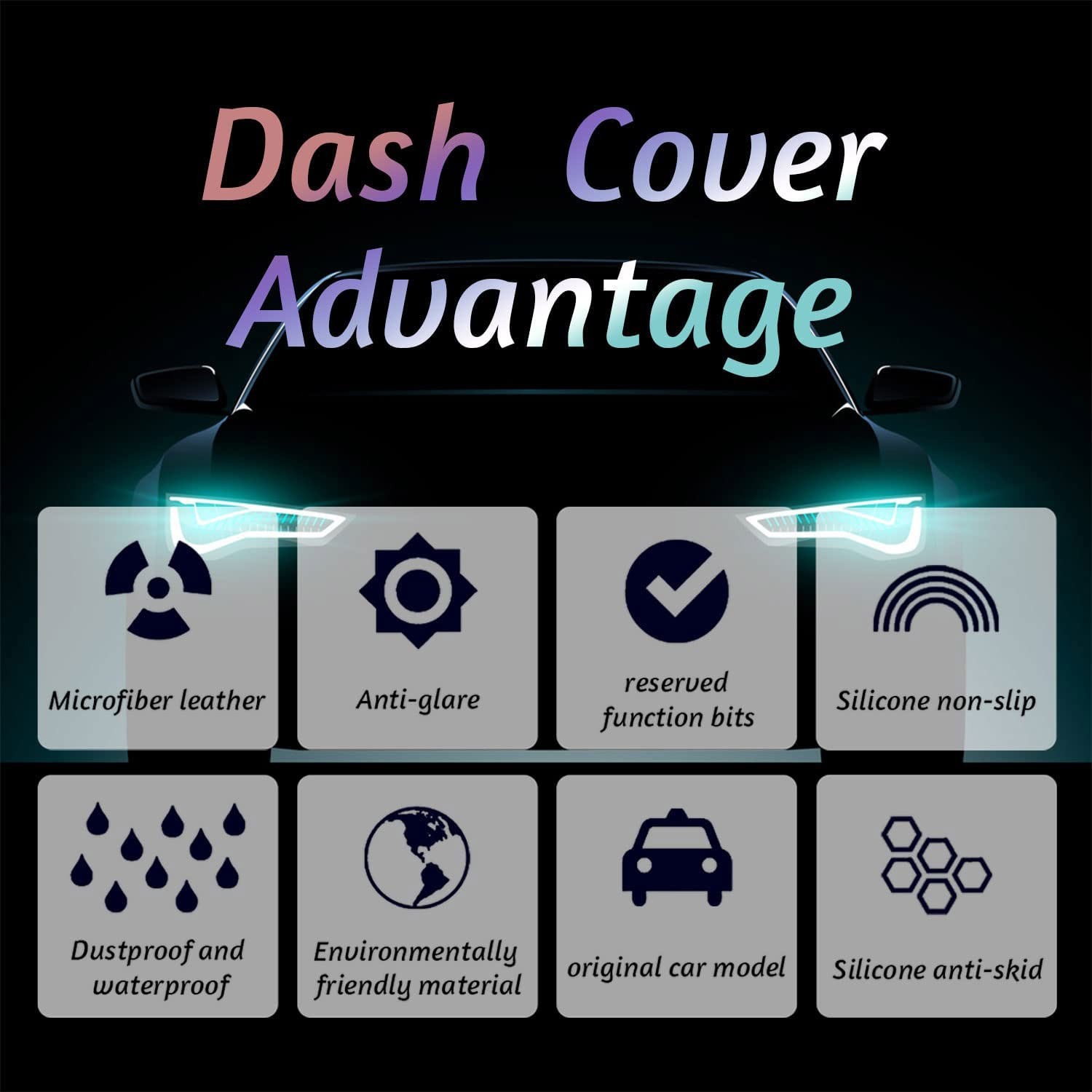 Dashboard Mat Custom Fit 2013-2018 Toyota RAV4, Dash Cover Pad Mats Red Trims