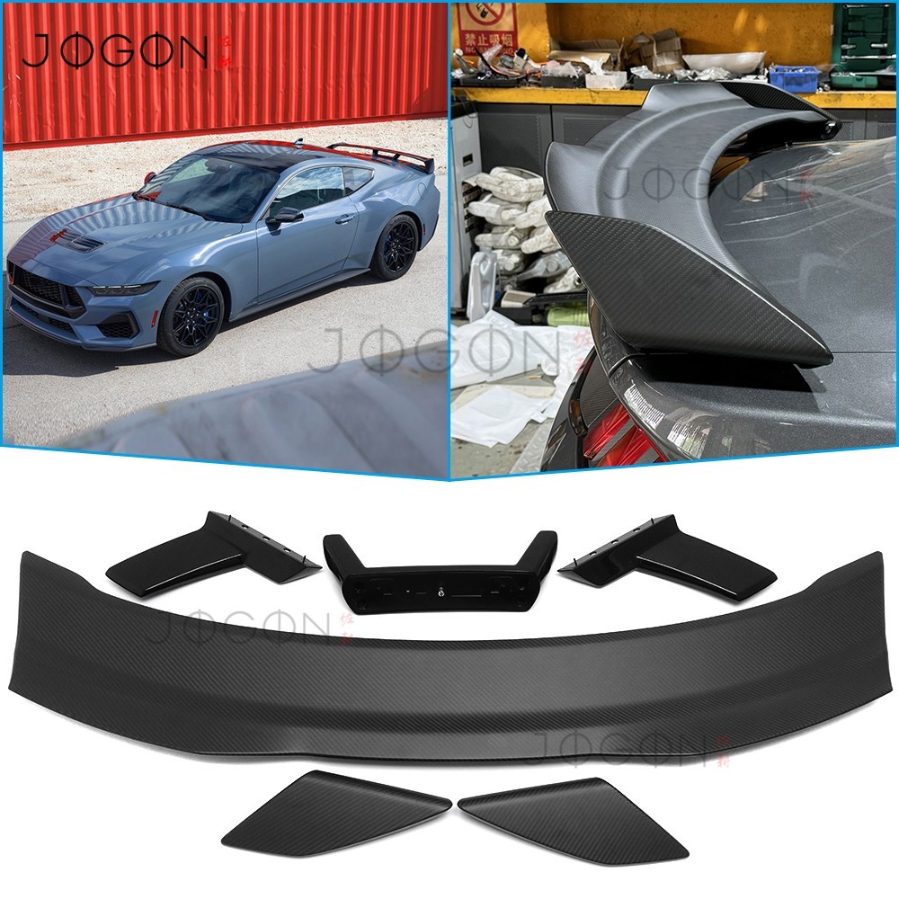 Matte Carbon Fiber For Ford Mustang S650 24+ HP Rear Spoiler Wing W/ Gurney Flap