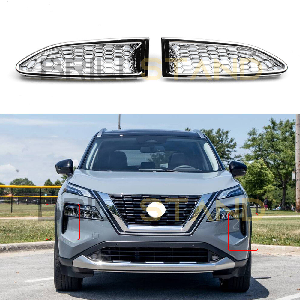 For Nissan Rogue 2021 2022 Chrome Front Headlight Decor Cover Trim Accessories