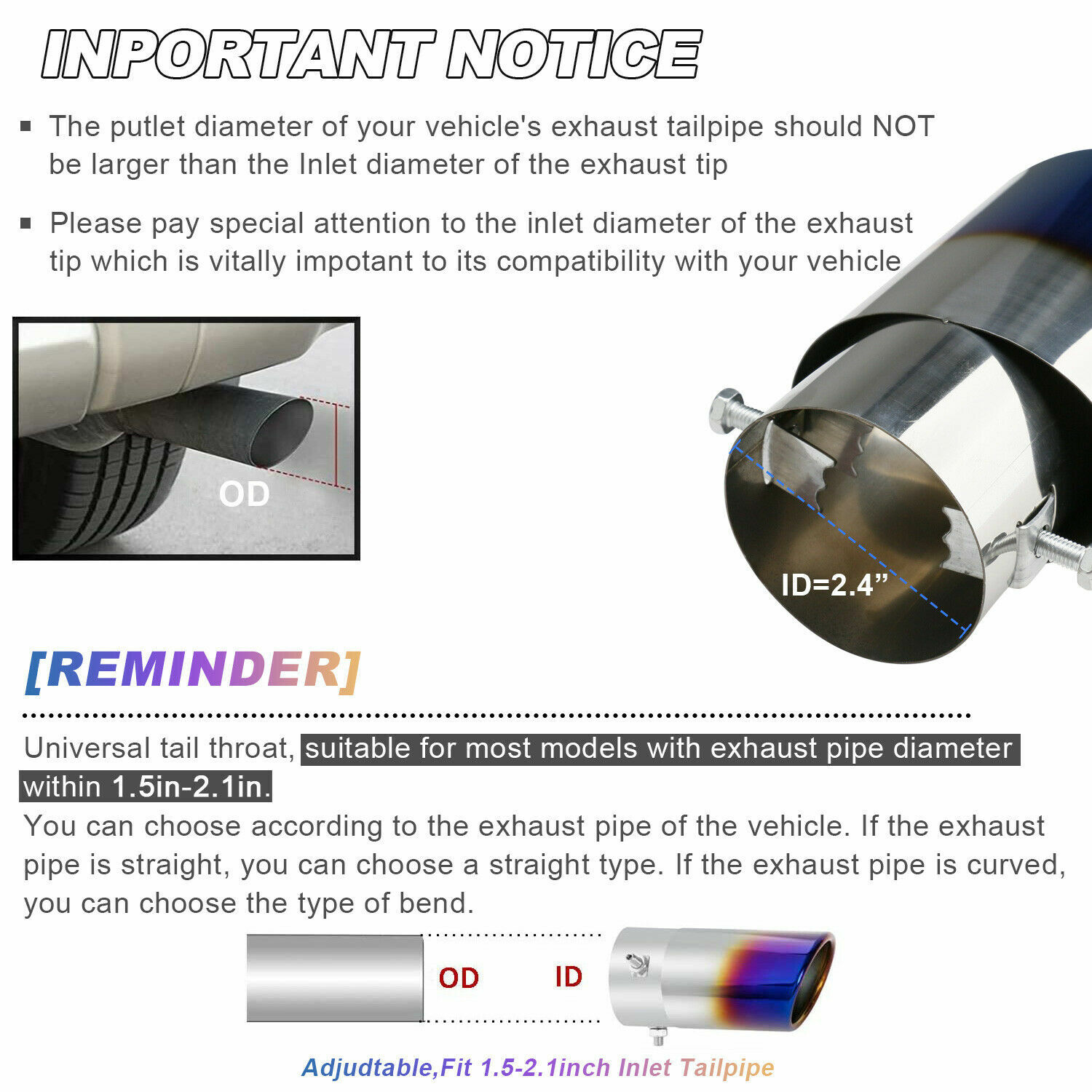 For Lexus UX 200 250h 2019-22 Steel Exhaust Muffler Tail Pipe Tip Tailpipe Trim