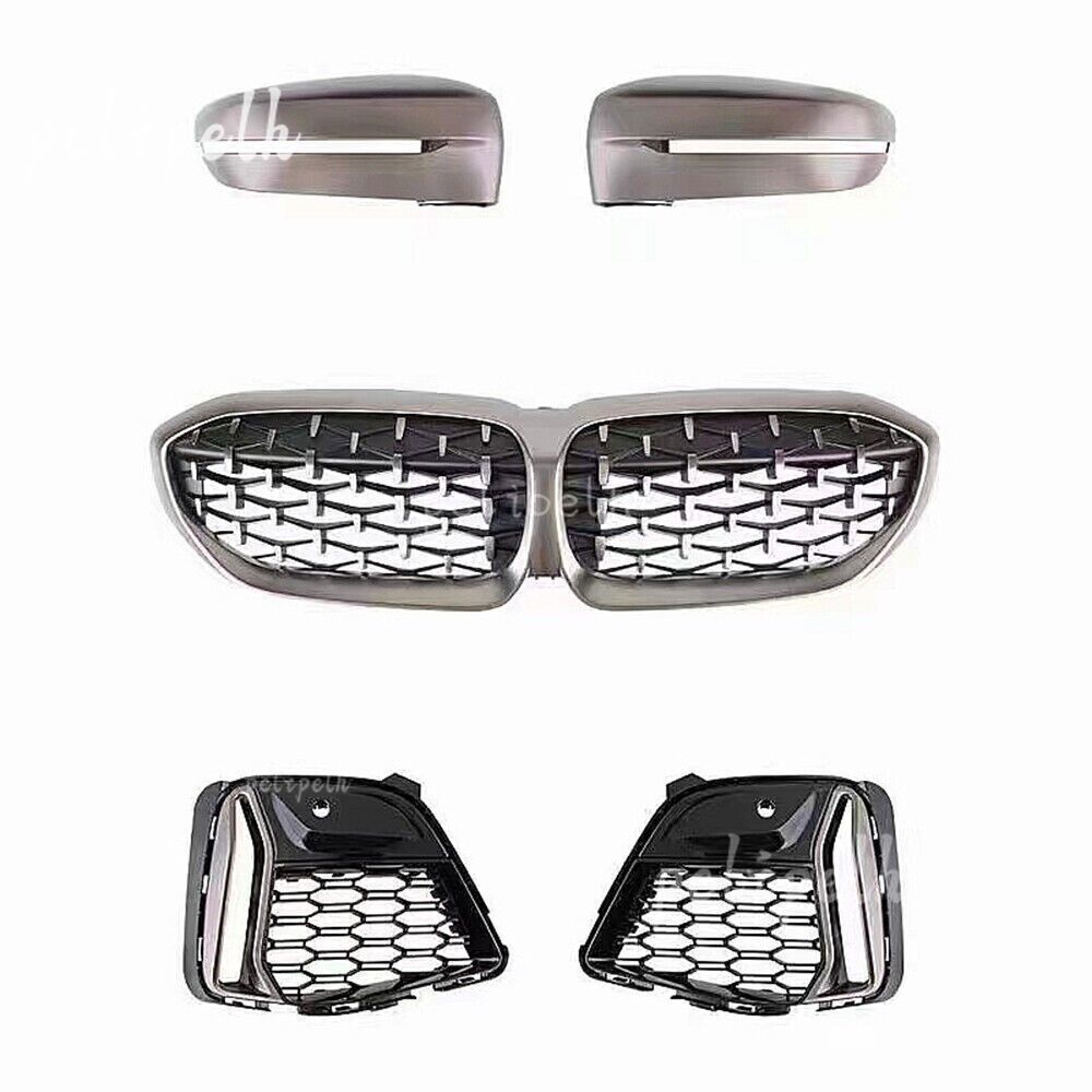 For 2020-2022 BMW 3 Series M340 G20 G28 Fog Lamp Bezel Frame+Grille+Mirror Cover
