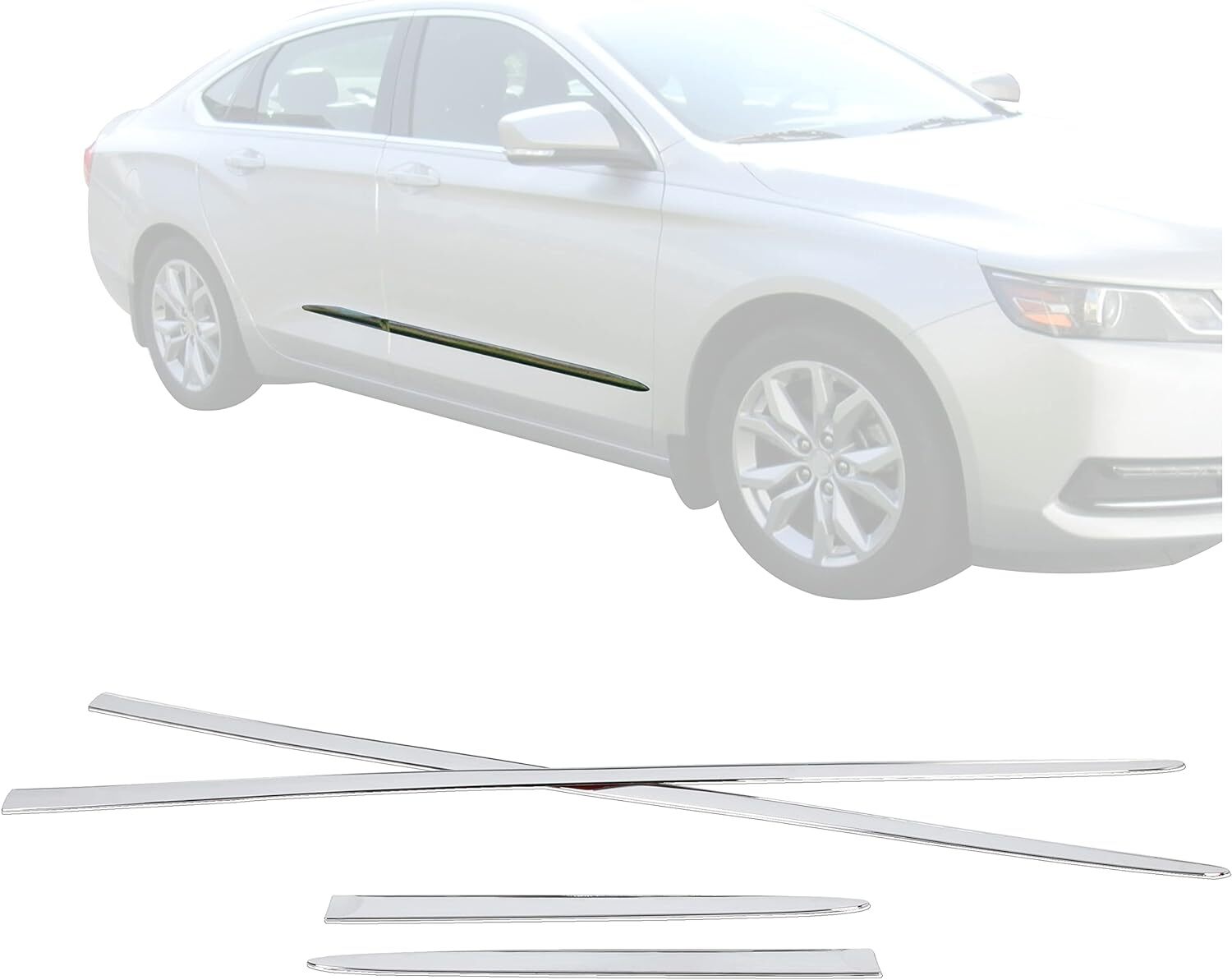 Chrome Side Skirt Door Garnish Molding trim For 2015 2016 -2020 Chevrolet Impala