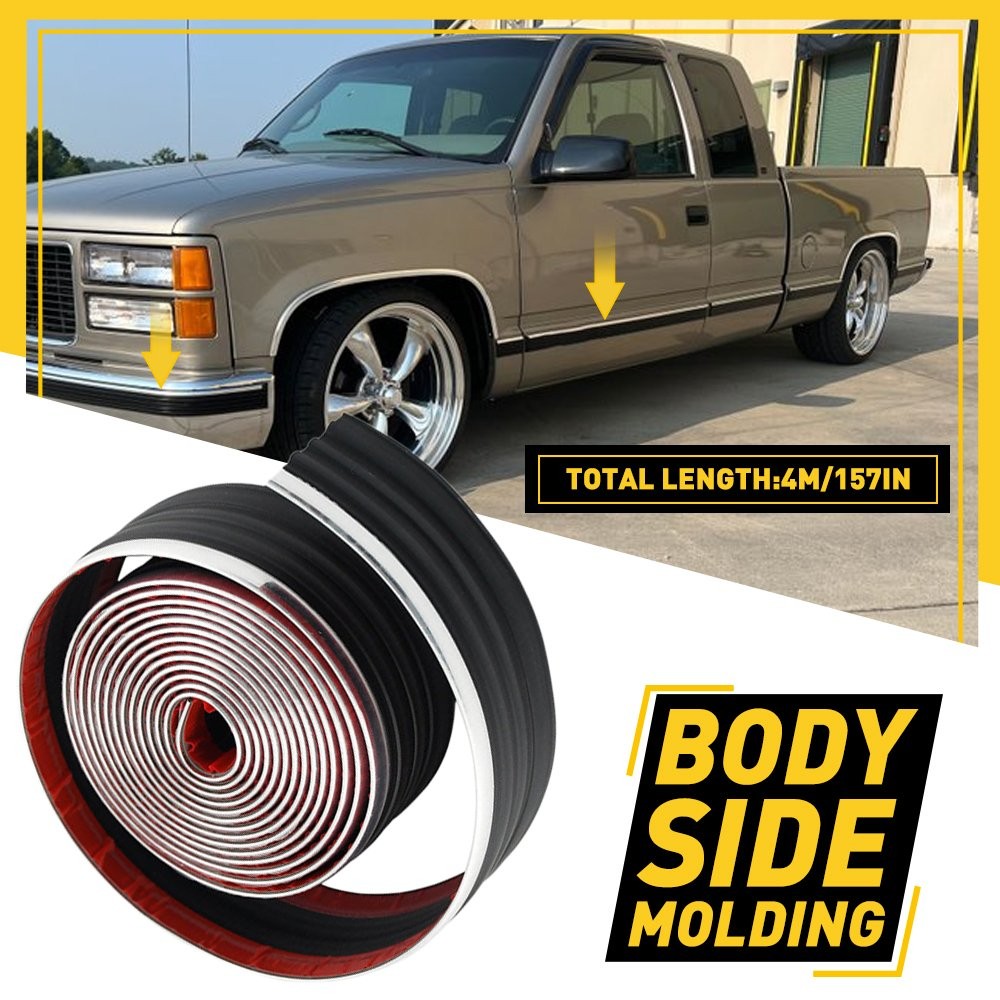 156 Inch Body Black Chrome Side Molding for Tahoe Chevy GMC Yukon trucks and SUV