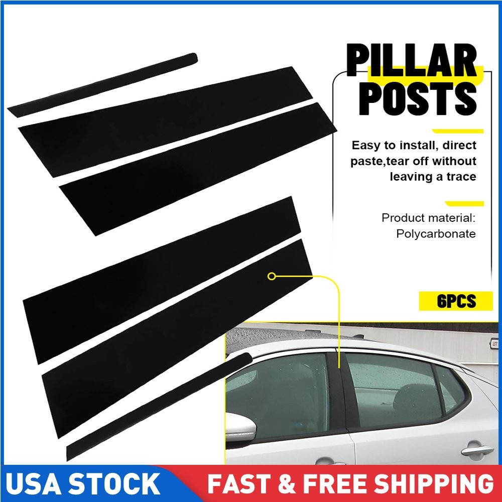 Glossy Black For Kia Optima 2011-2015 Door Window Pillar Posts Trim Cover Kit