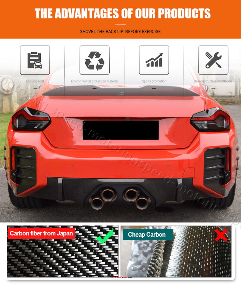 For BMW M2 G87 2022-2024 Real Carbon Rear Bumper Side Vent C Blade Trim Canards