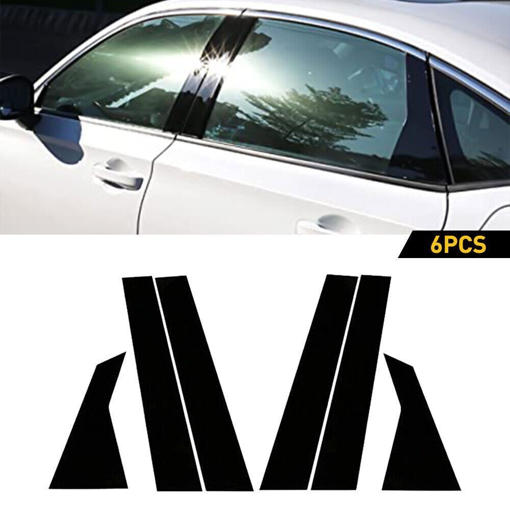 Glossy Black PC Window BC Pillar Post Cover Trim For Acura Integra 2023-2025