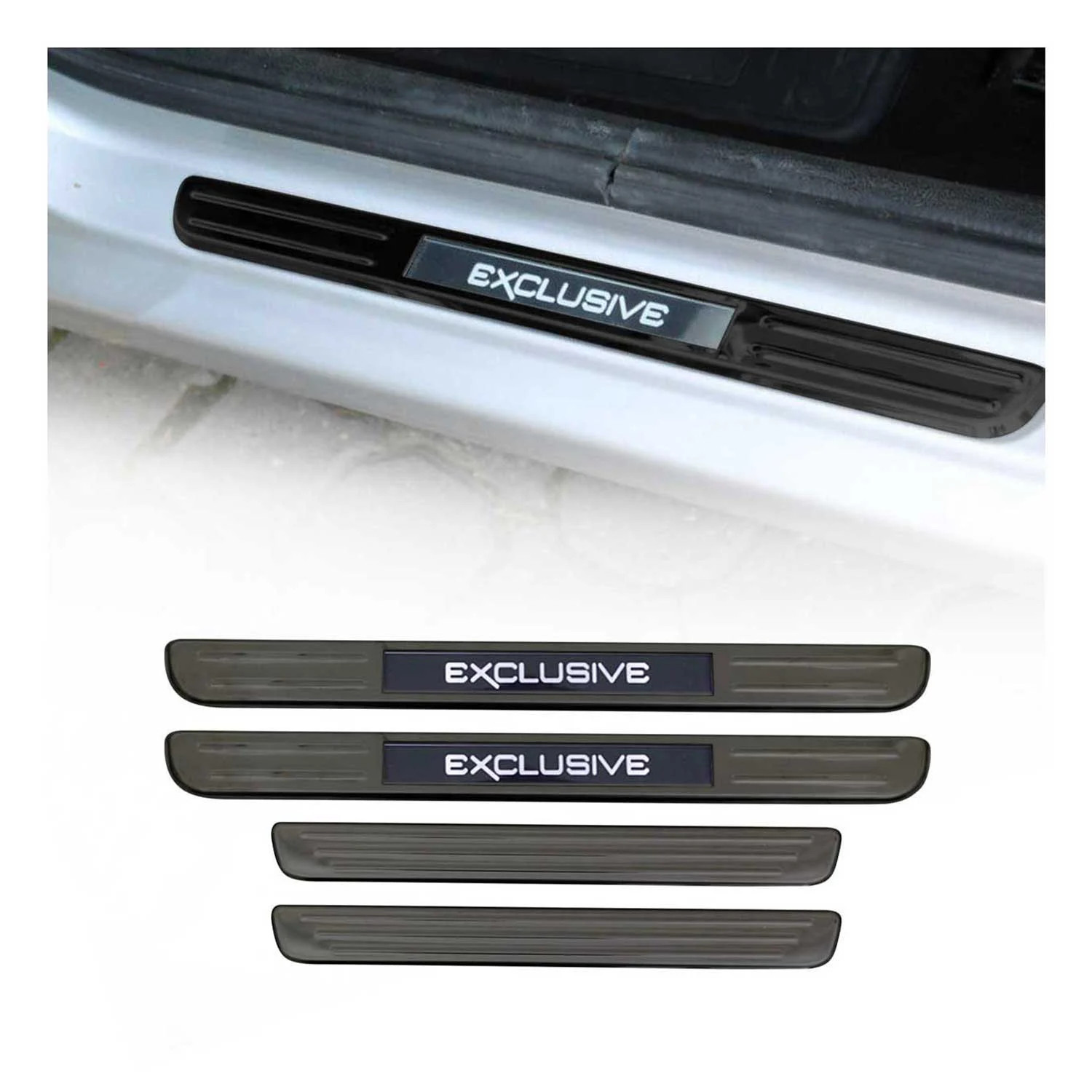 OMAC U028482 Illuminated Black Door Sill Covers w Exclusive Logo
