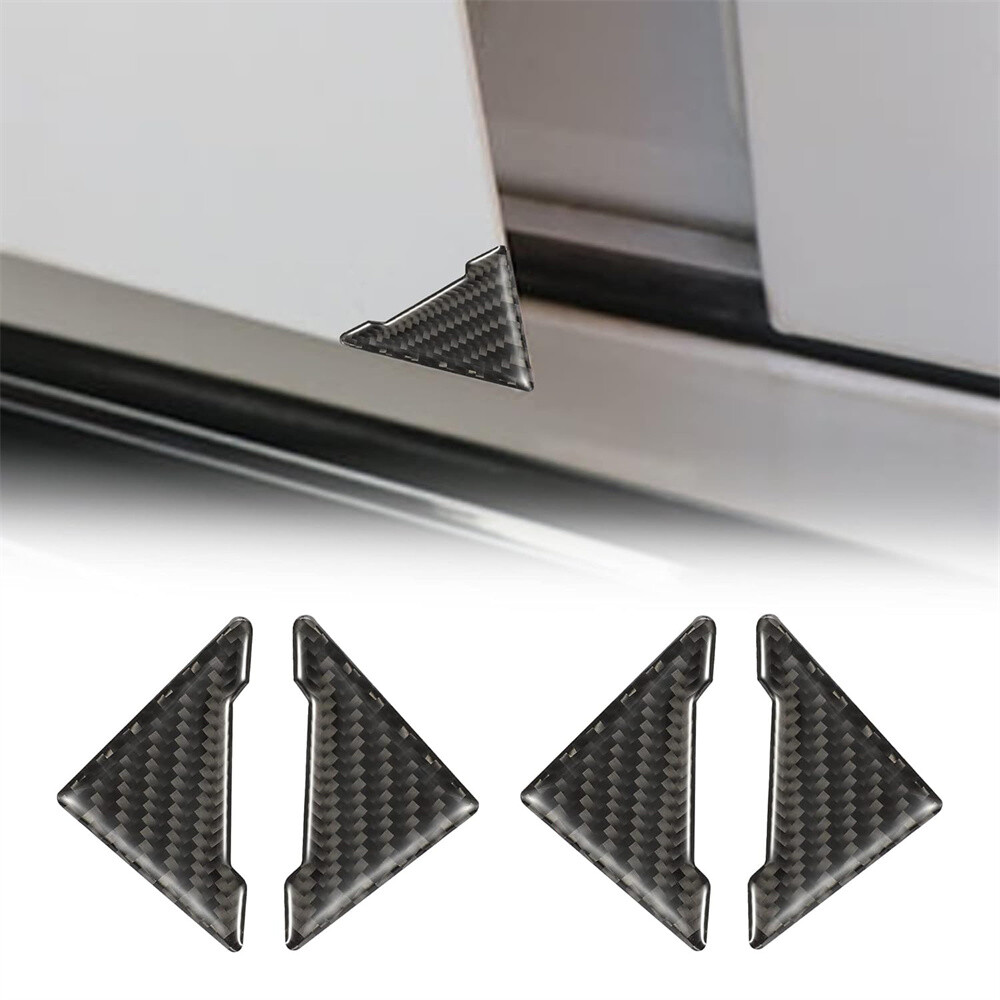 4x Carbon Fiber Texture Car SUV Truck Door Corner Anti-Collision Strip Trim Set