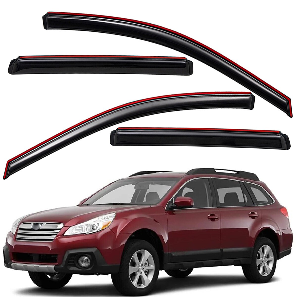 In-Channel Window Visors Sun Rain Guards Vent Shade for 2010-2014 Subaru Outback