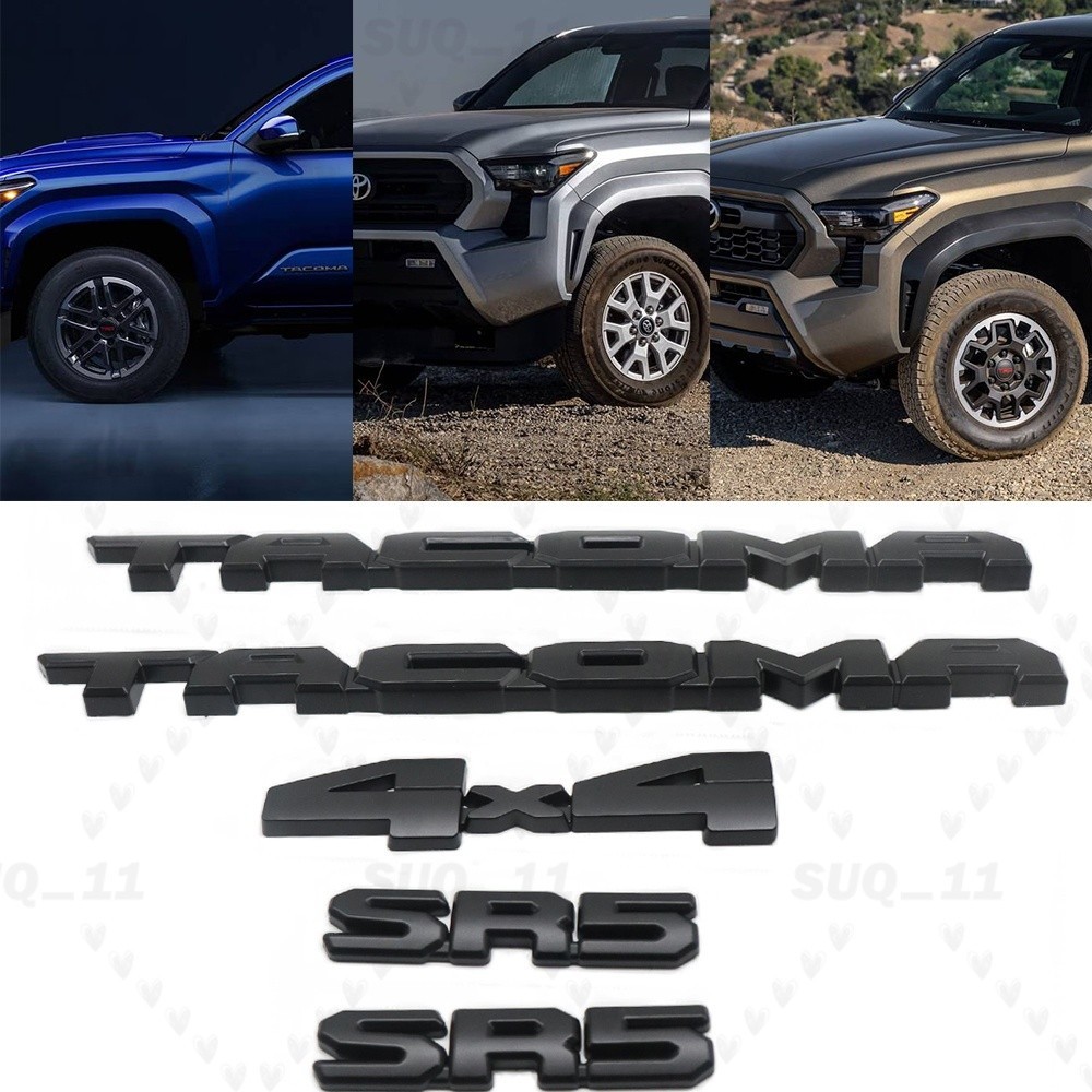 Emblem Overlay Door Side Badge Fit For 2024-2025 Tacoma SR5 4×4 Nameplates 5PCS