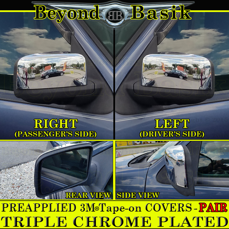 2003-2006 FORD EXPEDITION Triple HALF Chrome Mirror Covers Overlays Trims Caps