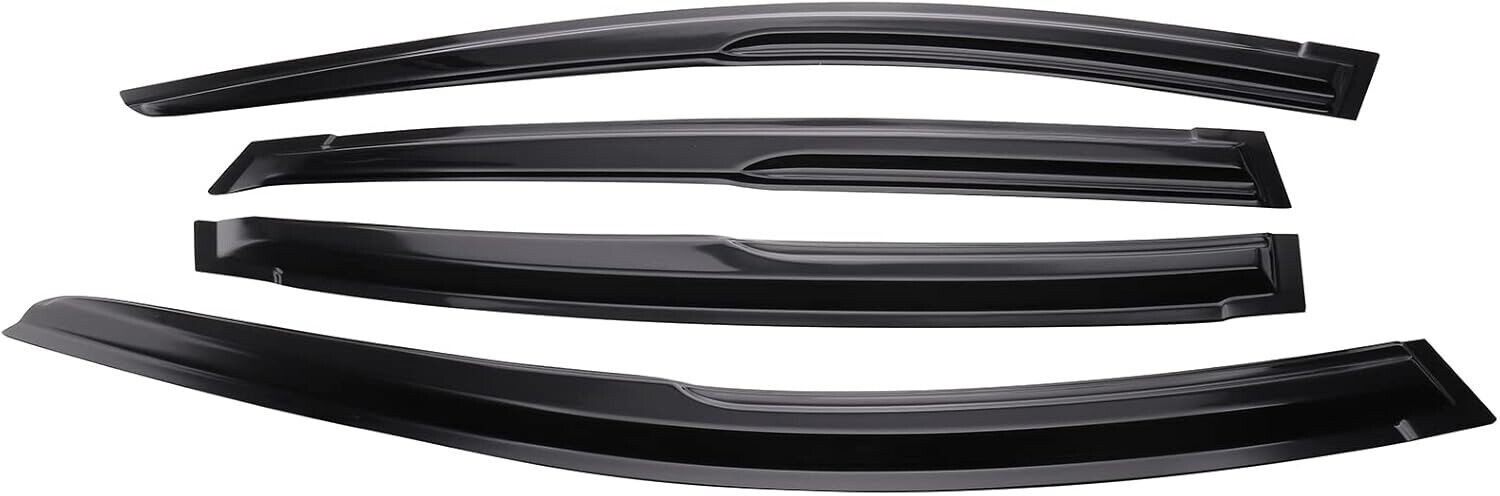 WindowVisors Black Rain Guard Fit Subaru Impreza Hatchback Mugen Style 2017-2022