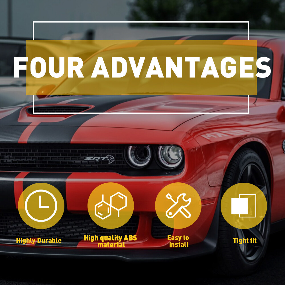 FOR DODGE CHALLENGER 15-20 HALOGEN HEADLIGHTS HEAD LAMPS LIGHTS TRIM BEZELS PAIR