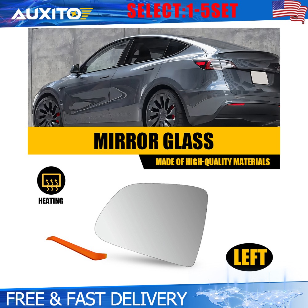 Driver Side Heated Mirror Glass Kit For 2020-2025 Tesla Y OE 149562400A 1-5X