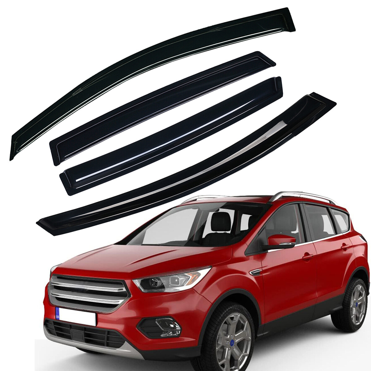 For 2013 – 2019 Ford Escape Rain Guard Window Visor Vent Shade External Mounting