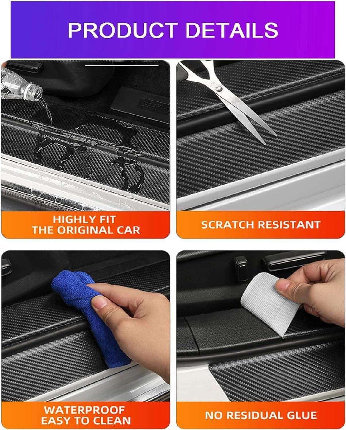 4 Pieces/Set Compatible for Dodge Charger Challenger 392 HEMI Door Sill Black