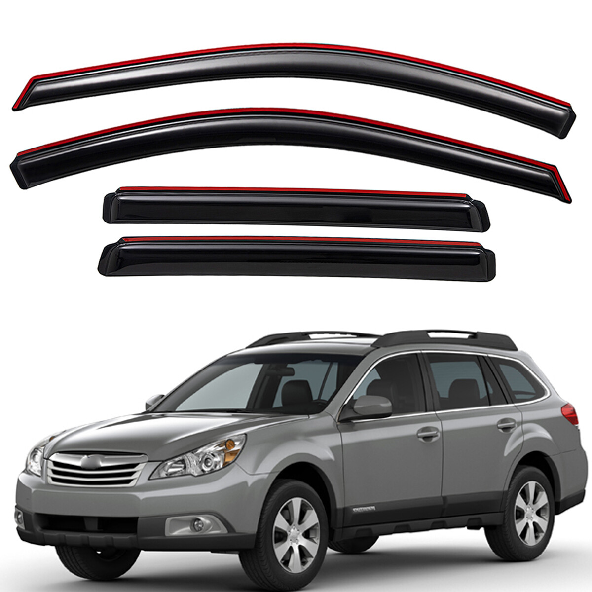 In-Channel Window Visors Sun Rain Guards Vent Shade for 2010-2014 Subaru Outback