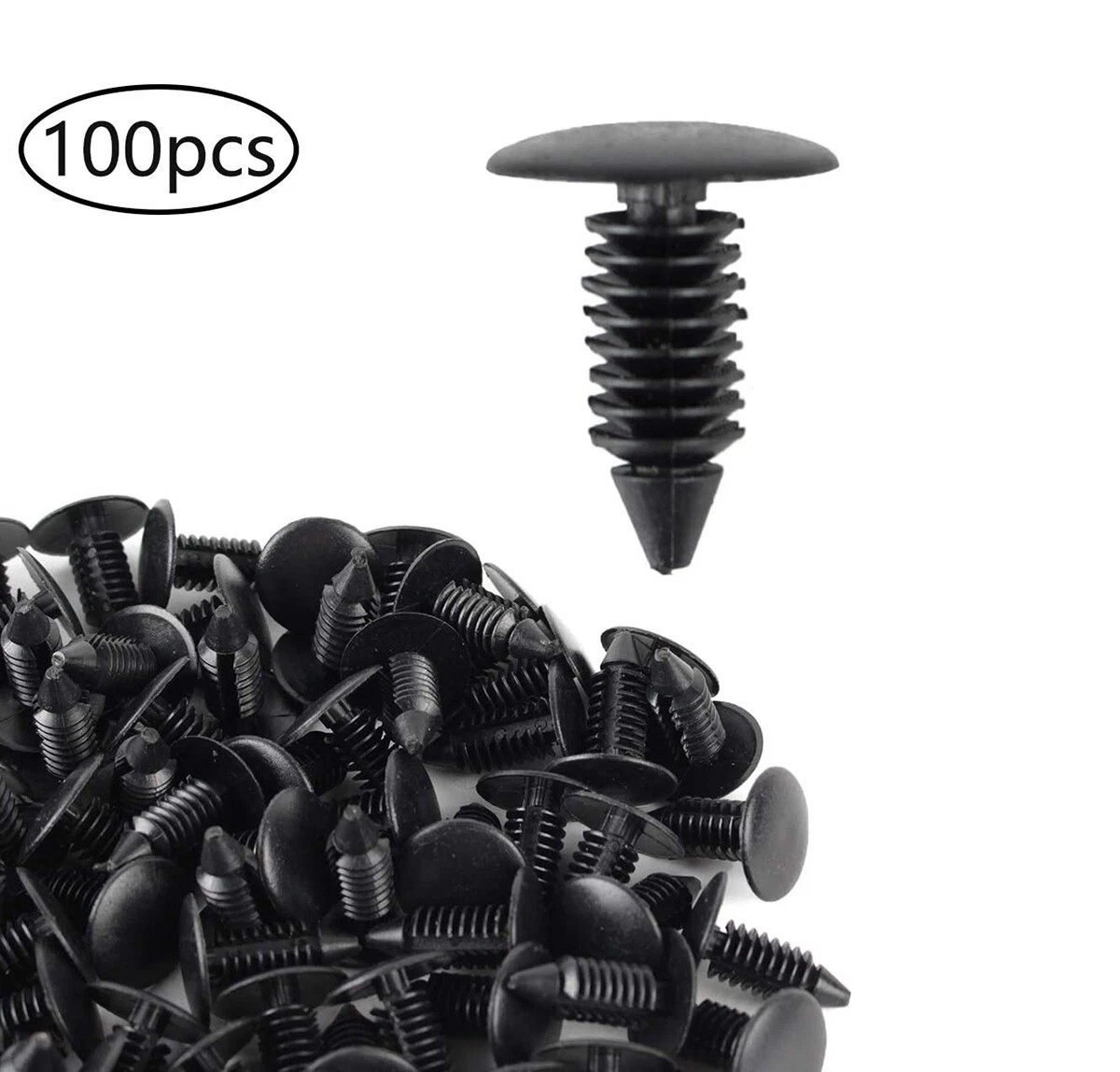 100x 8mm Bumper Clips Auto Car Hole Plastic Rivets Fastener Fender Push Pin NEW
