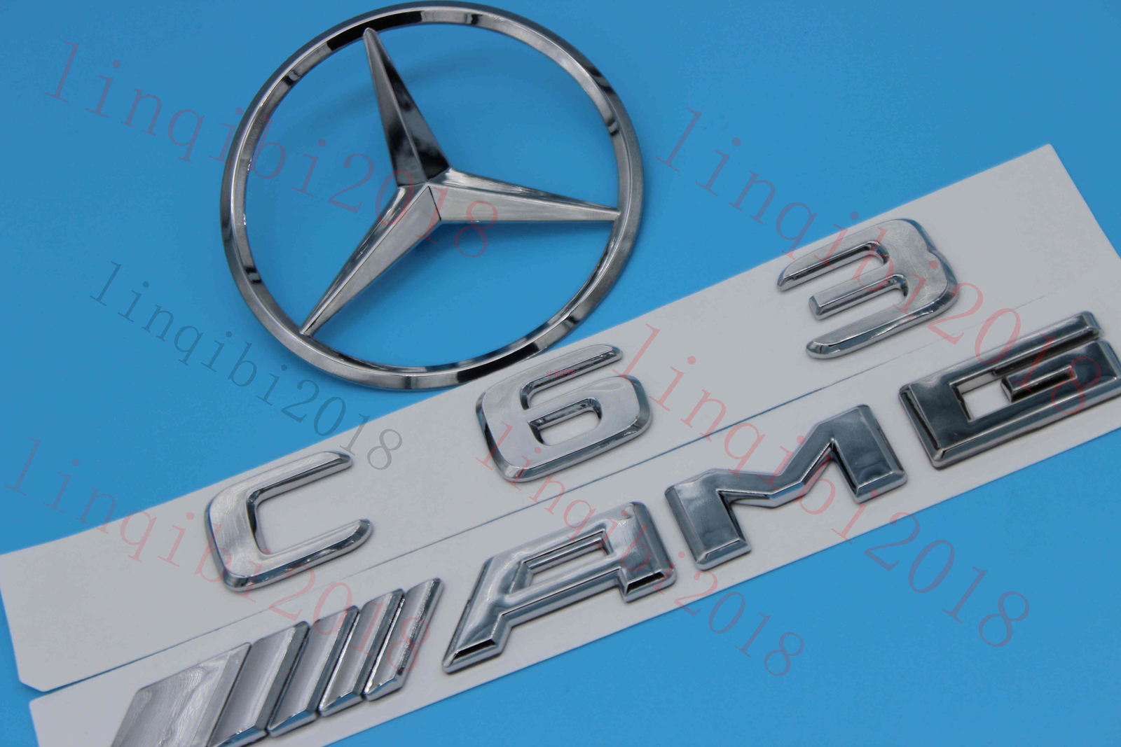 Chrome C63 Trunk Logo Sticker Decal Emblem Badge Package FOR Benz W204 C Class
