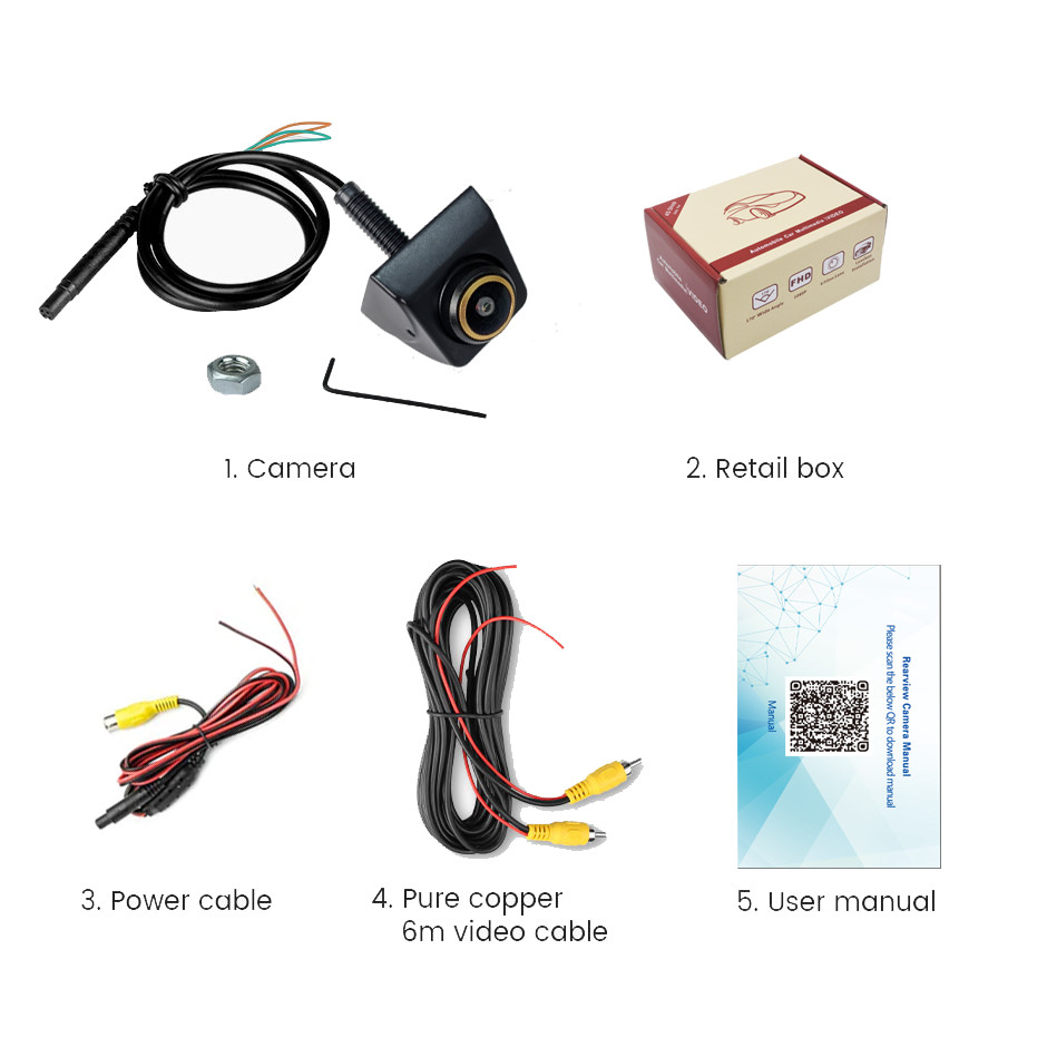 Car Rear View Camera 170 Wide Angle Parking Reverse Cam Waterproof Night Vision