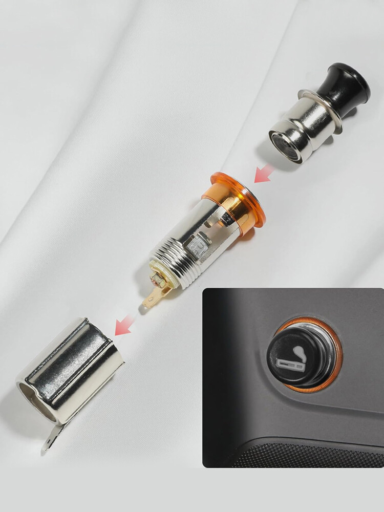DC 12V Car Cigarette Lighter Socket w/ Cigarette Lighter Plug Replacement Parts
