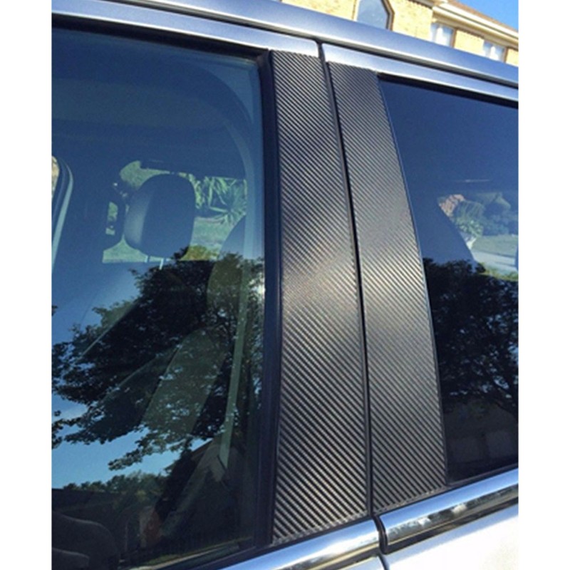 6x Carbon Fiber Car Exterior Pillar Post Sticker Fit For Audi A3 Sedan 2021-2024