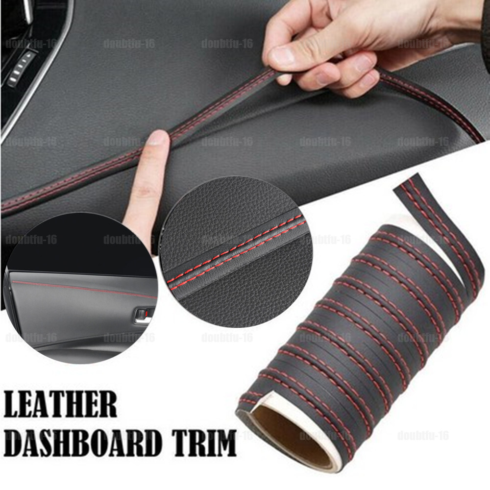 2M PU Leather Car Dashboard Line Strip Decor Sticker Moulding Trim Accessories