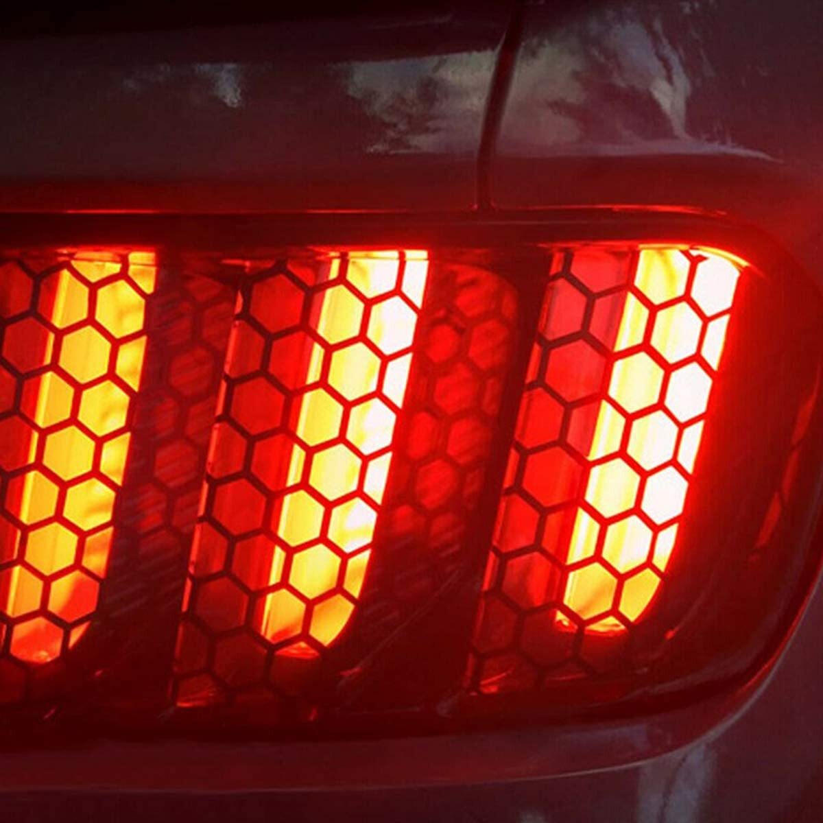 Headlight Tail Light Lamp Decor Trim Honeycomb Self-Adhesive Sticker Decals Wrap