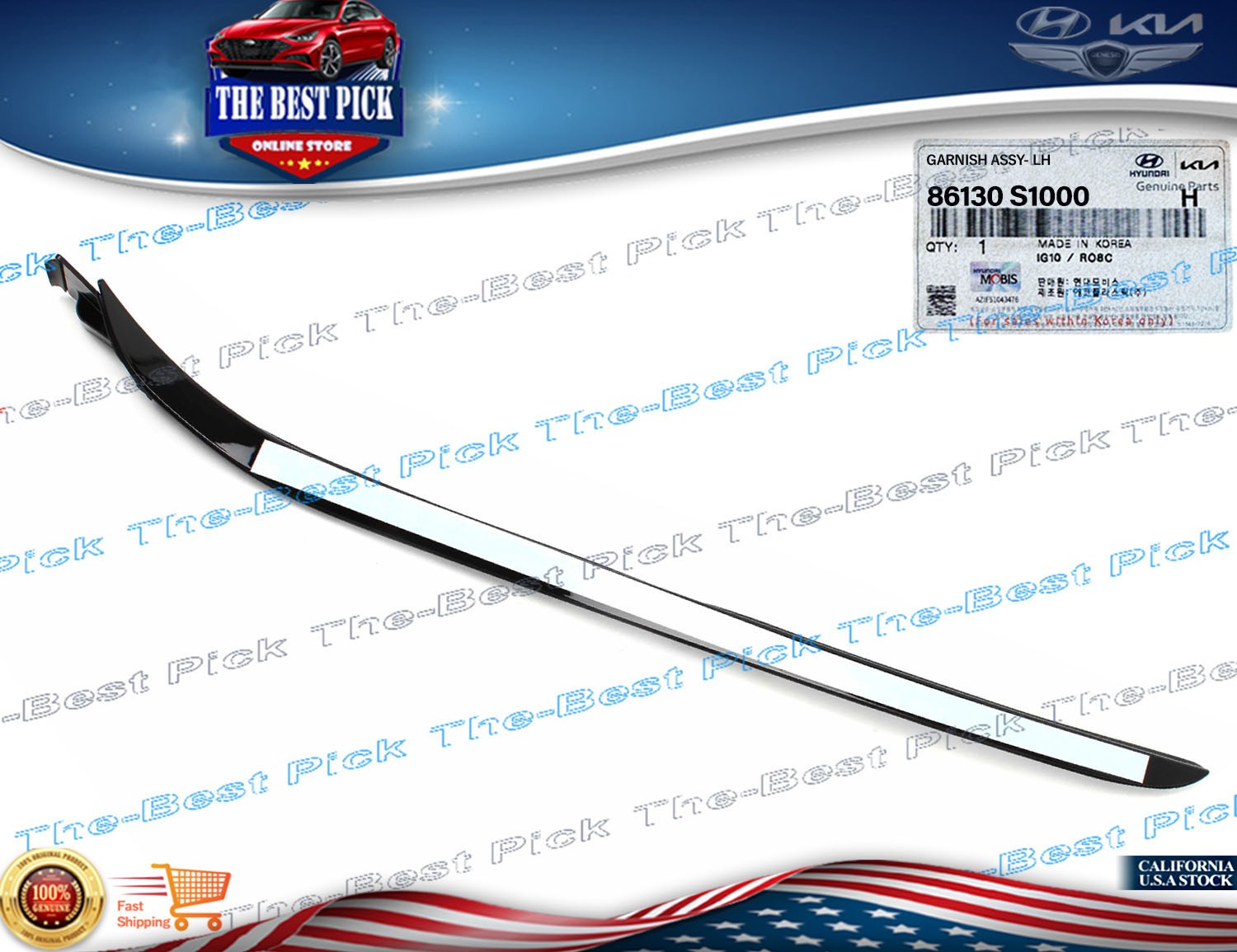 ⭐GENUINE⭐Windshield Reveal Molding Left DRIVER 86130S1000 Hyundai Santa Fe 19-23