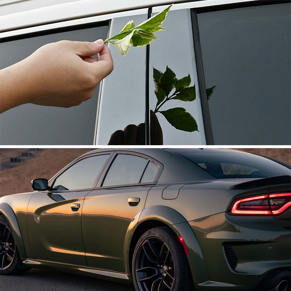 Door Pillar Post Trims fit For 2011-2021 Dodge Charger Polycarbonate Black6-30X