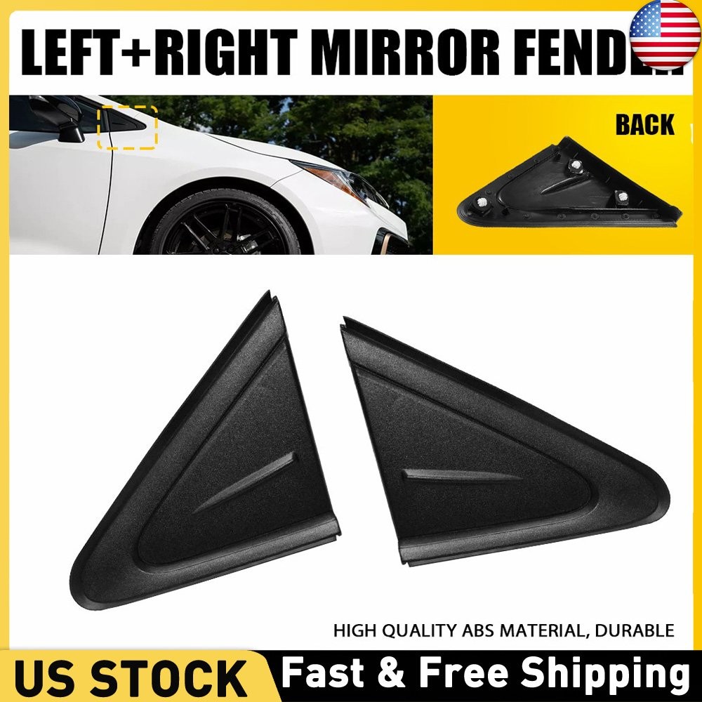 Front Right Left Side Mirror Trim Triangle Cover For 2019 2020 21 Toyota Corolla