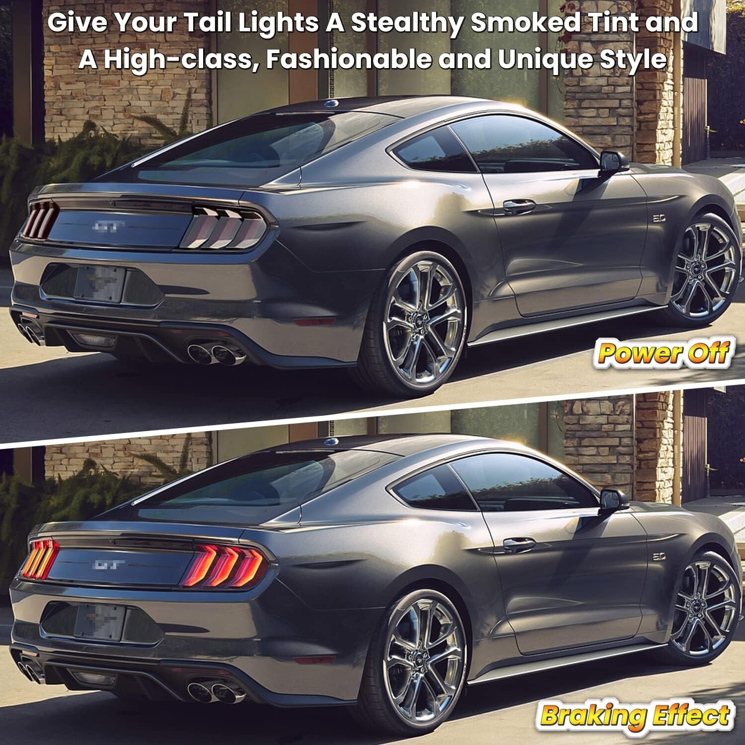 Tail Light Lamp Cover Guard Trim Frame Bezels Decoration for Ford Mustang